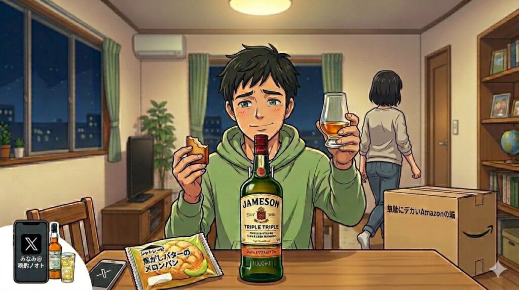楽しみに取っておいたフィナンシェを大きくかじられて少し落ち込む私のイメージ