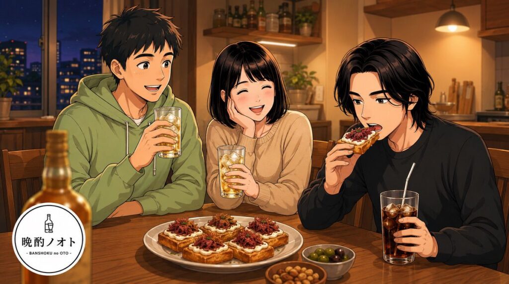 家族3人でコンビーフのアレンジレシピを楽しむイメージ