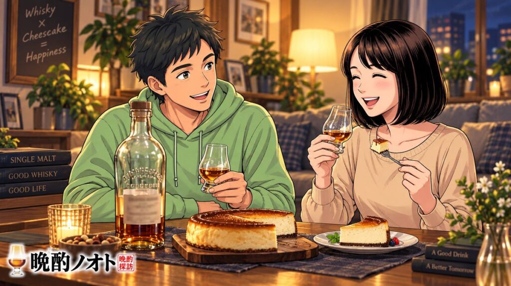 アベラワーアブーナとスイーツのペアリングを楽しむ夫婦のイメージ