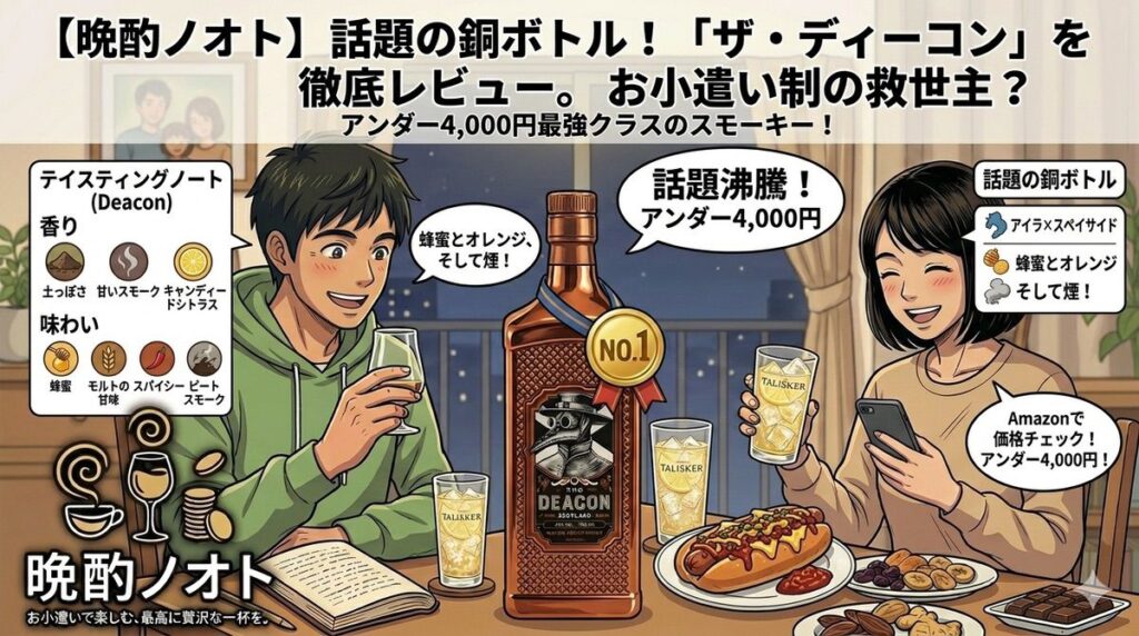話題の銅色ボトル！「ザ・ディーコン」を徹底レビュー。お小遣い制の救世主？