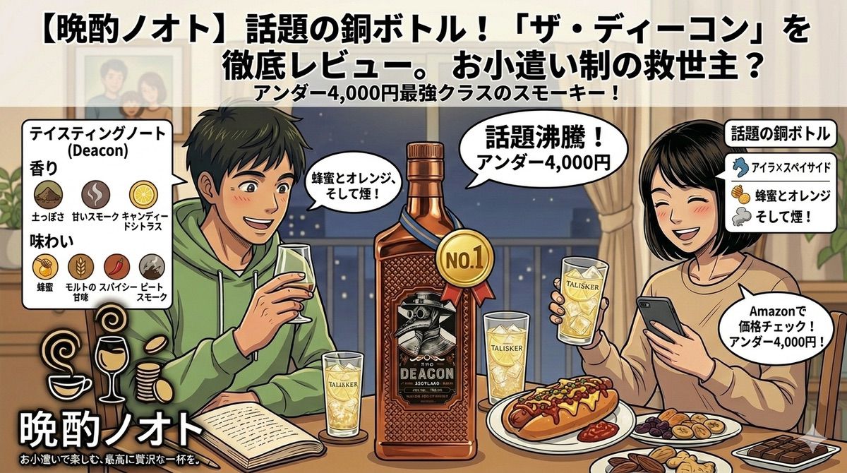 話題の銅色ボトル！「ザ・ディーコン」を徹底レビュー。お小遣い制の救世主？