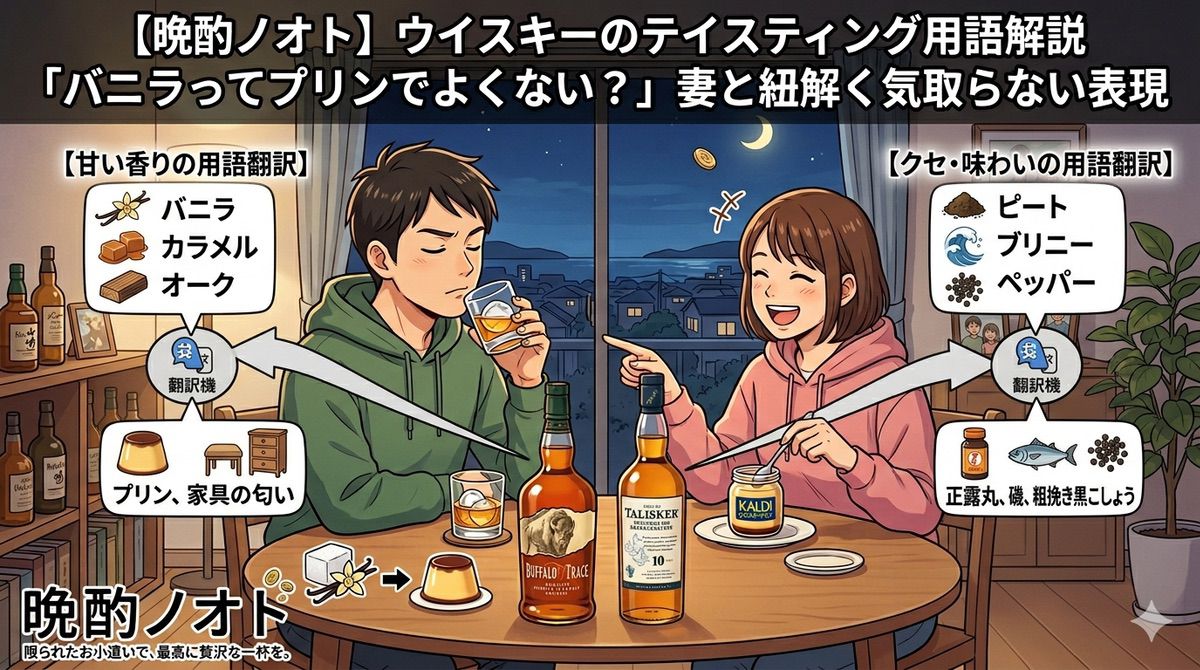ウイスキーのテイスティング用語解説｜「バニラってプリンでよくない？」妻と紐解く気取らない表現