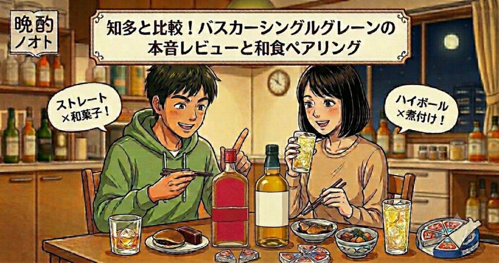 知多と比較！バスカーシングルグレーンの本音レビューと和食ペアリング