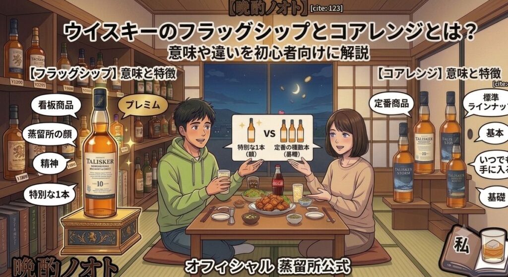 ウイスキーのフラッグシップとコアレンジとは？意味や違いを初心者向けに解説