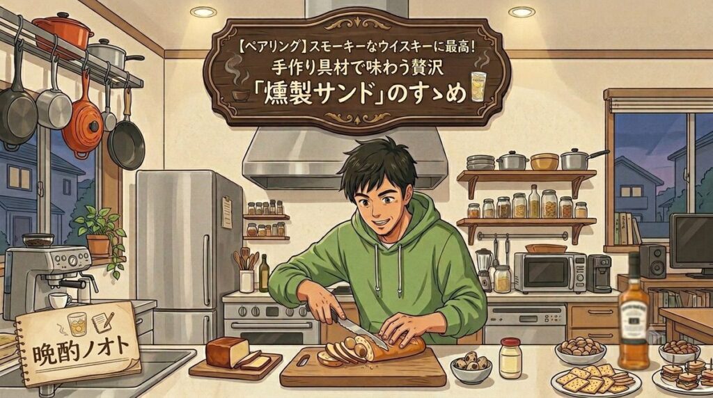 【ペアリング】スモーキーなウイスキーに最高！手作り具材で味わう贅沢「燻製サンド」のすゝめ
