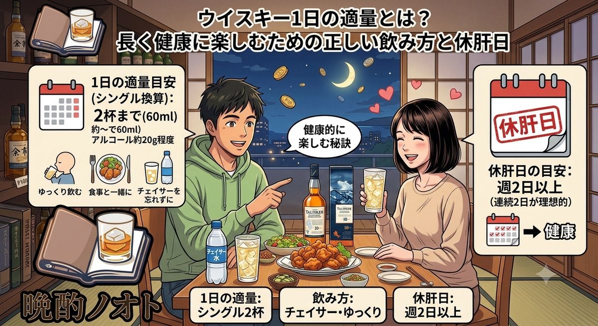 ウイスキー1日の適量とは？長く健康に楽しむための正しい飲み方と休肝日