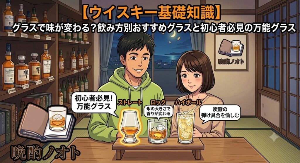 【ウイスキー基礎知識】グラスで味が変わる？飲み方別おすすめグラスと初心者必見の万能グラス