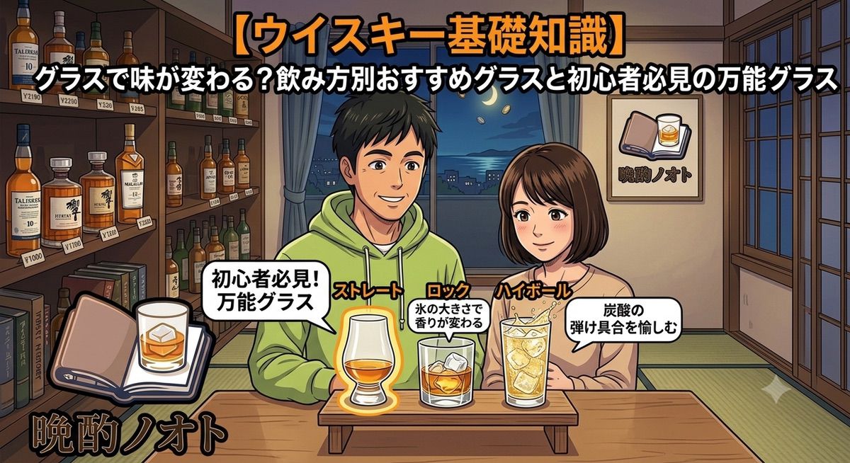 【ウイスキー基礎知識】グラスで味が変わる？飲み方別おすすめグラスと初心者必見の万能グラス