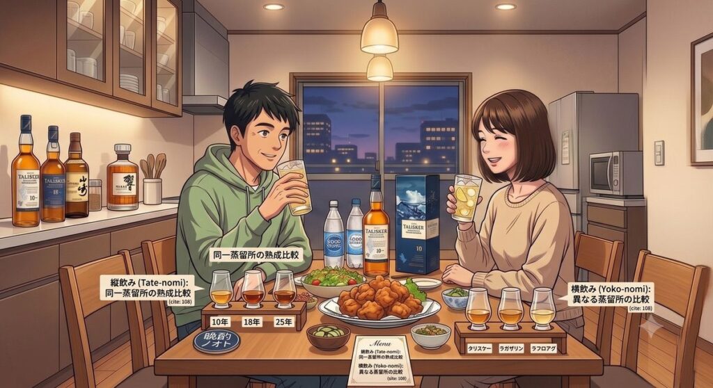 【ウイスキー基礎知識】「縦飲み」「横飲み」とは？違いとおすすめの飲み比べ術