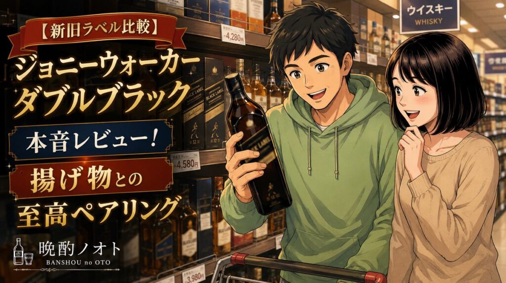 【新旧ラベル比較】ジョニーウォーカー ダブルブラック本音レビュー！揚げ物との至高ペアリング
