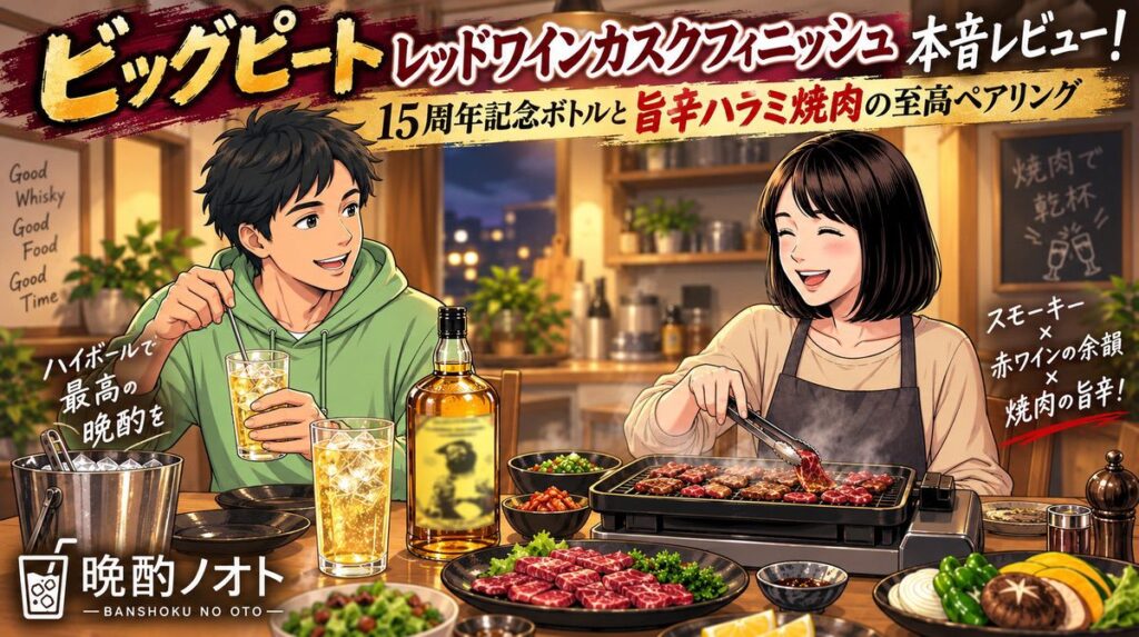 ビッグピート レッドワインカスクフィニッシュ本音レビュー！15周年記念ボトルと旨辛ハラミ焼肉の至高ペアリング