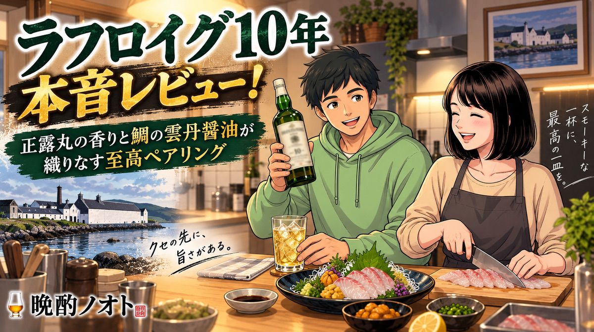 ラフロイグ10年本音レビュー！正露丸の香りと鯛の雲丹醤油が織りなす至高ペアリング