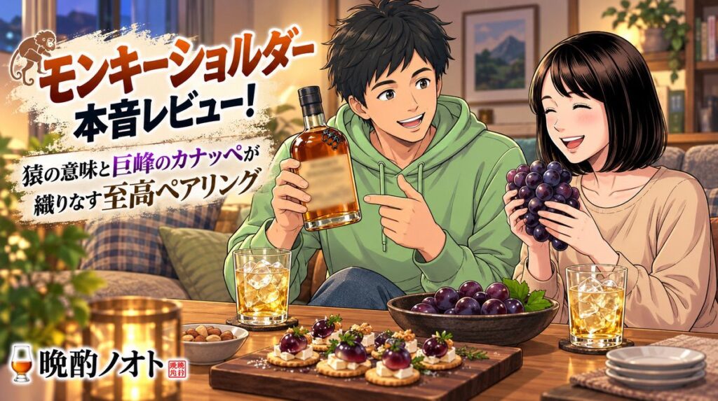 モンキーショルダー本音レビュー！猿の意味と巨峰のカナッペが織りなす至高ペアリング